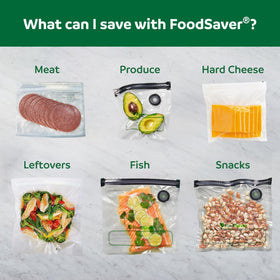 Sealing a bag with FoodSaver Mini for airtight freshness and reduced freezer burn