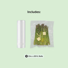 FoodSaver pack of three 8x20 inch bags ready for sous vide prep