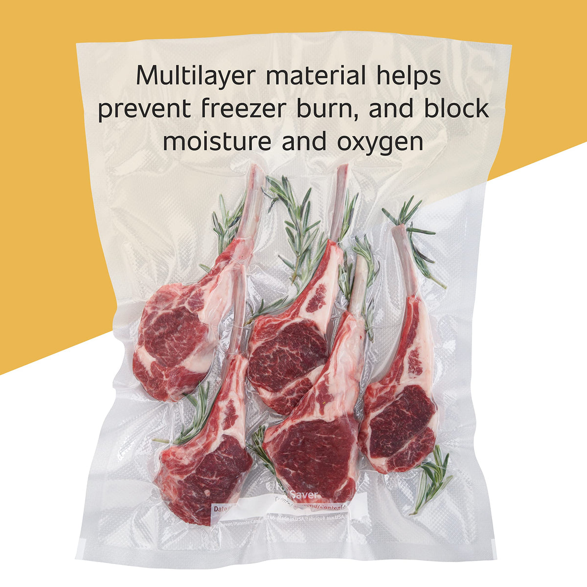 FoodSaver Premium Vacuum Sealer Bags gallon-size bags ready for bulk freezing.