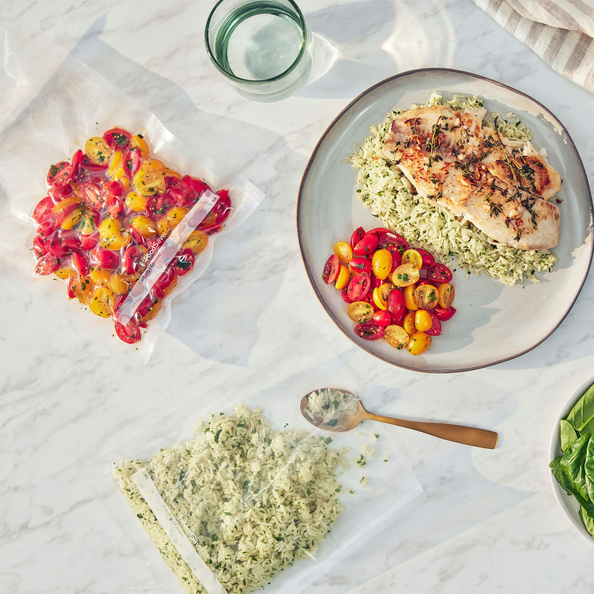 FoodSaver quart bags support bulk storage and organized meal prep.