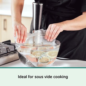 FoodSaver quart bags block oxygen and moisture in fridge, freezer, and pantry.