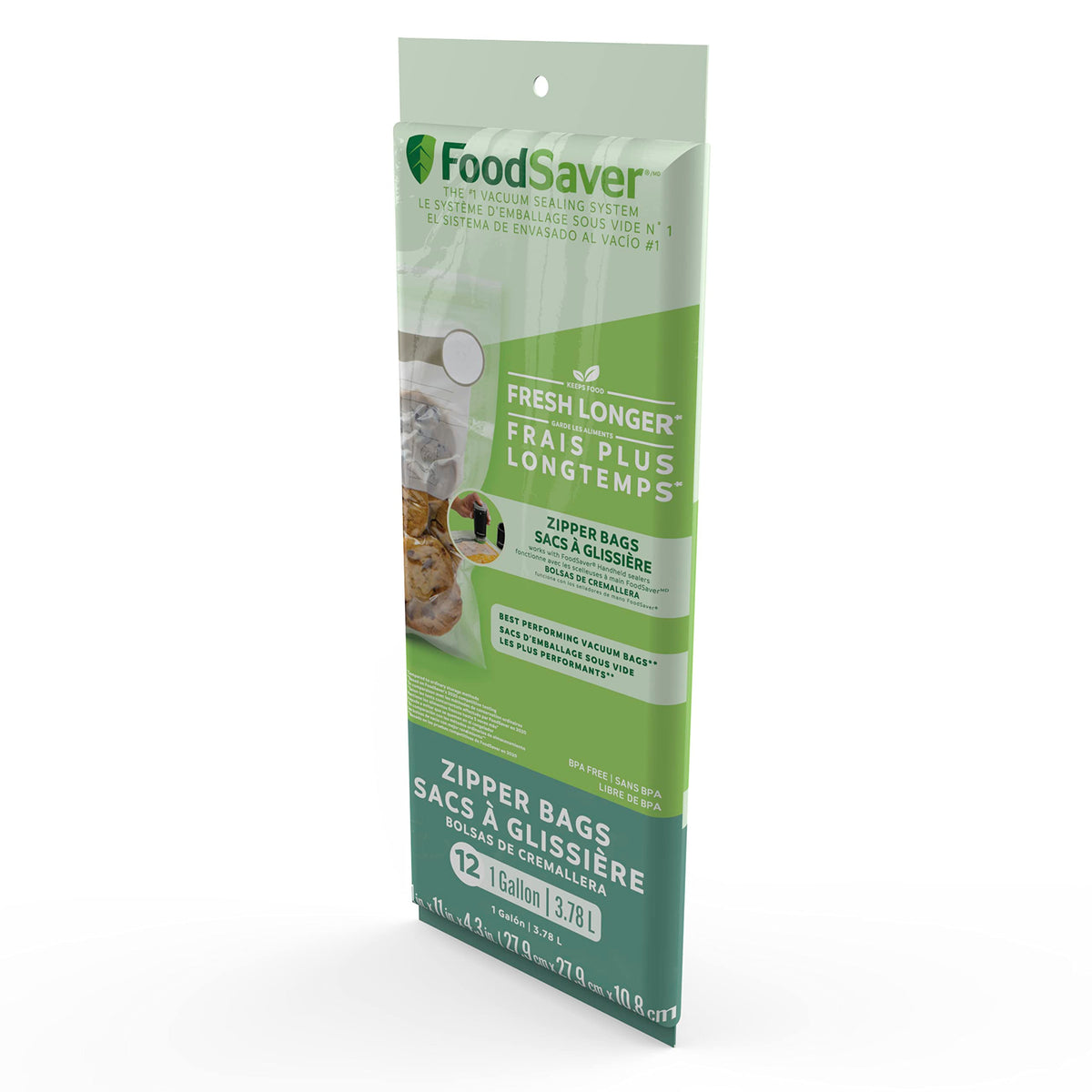 FoodSaver reinforced double zipper seal demonstrates airtight closure