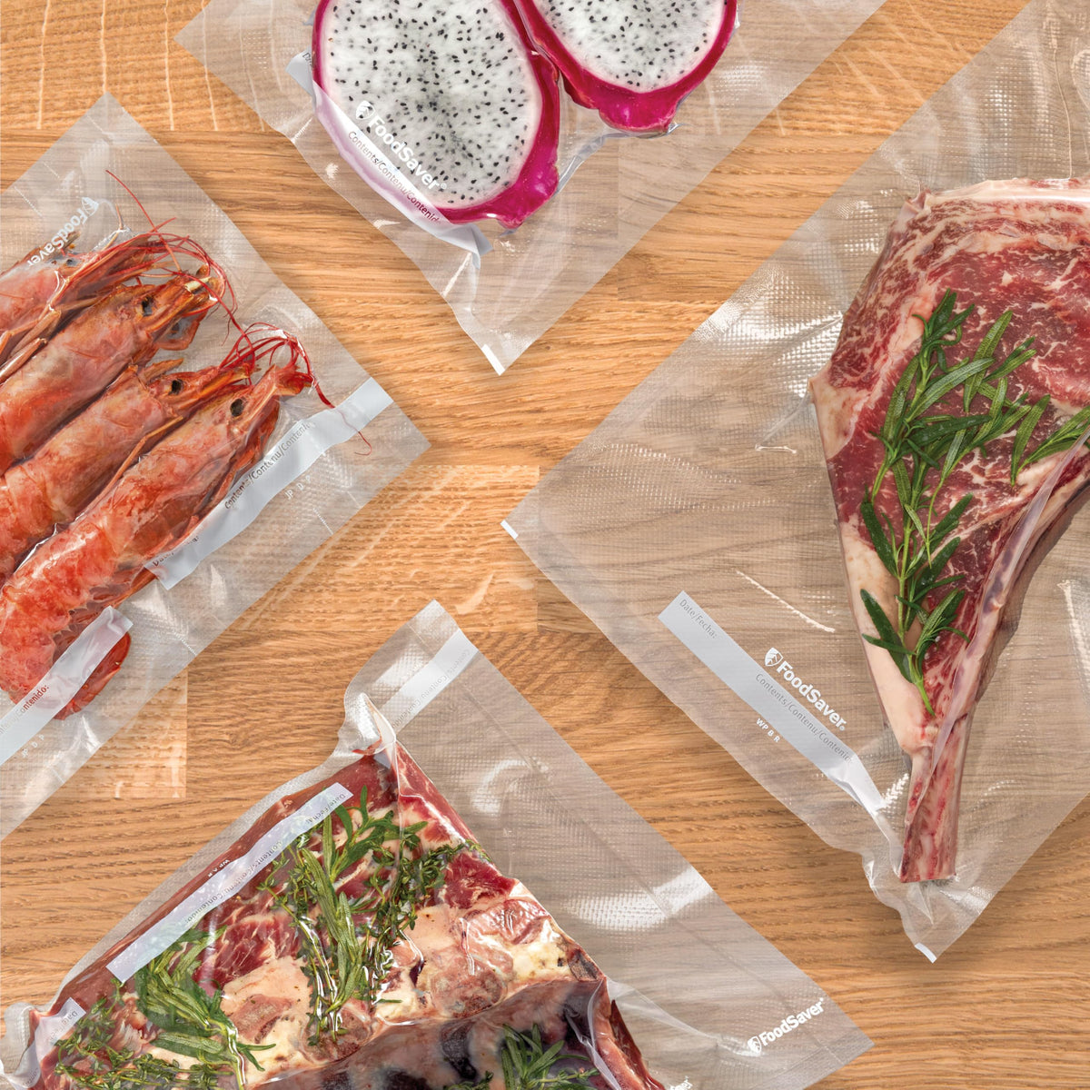 FoodSaver roll cut to length showing customizable storage fit