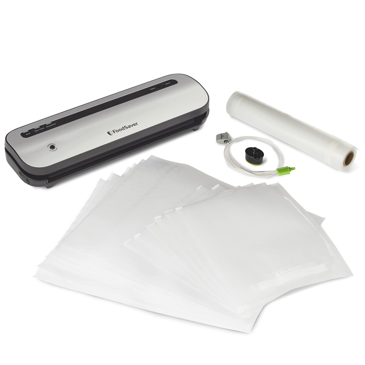FoodSaver space-saving vacuum sealer showcased in a compact kitchen saving counter space.