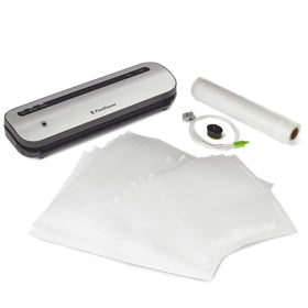 FoodSaver space-saving vacuum sealer showcased in a compact kitchen saving counter space.
