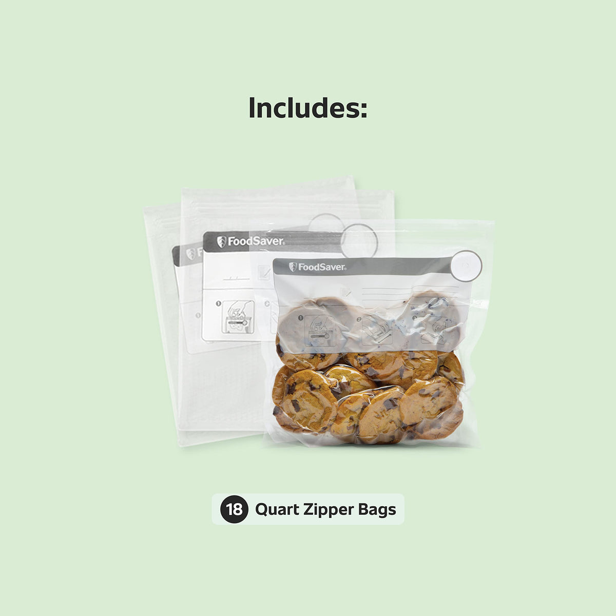 FoodSaver storage and meal prep bags help organize kitchen and simplify planning.