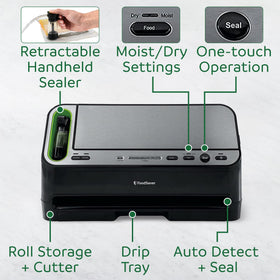 Removable drip tray is dishwasher-safe for easy cleanup.