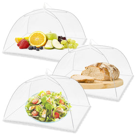FOOEN 3-pack pop-up picnic food tent covers shielding dishes outdoors for easy viewing