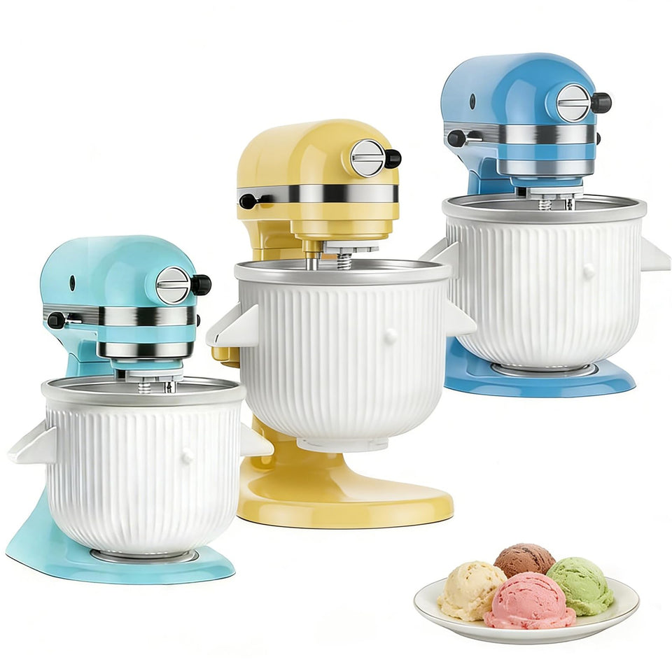 FOKIEE ice cream maker attachment fits KitchenAid mixers for smooth at-home desserts.