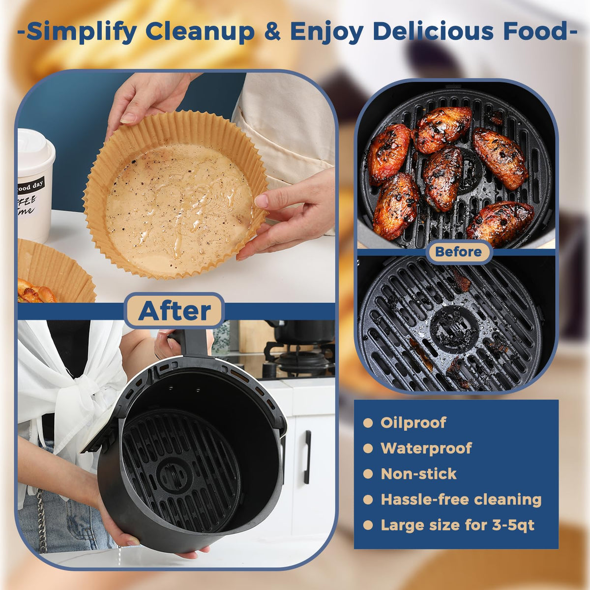 Foopama liner is microwave and oven safe for quick meals.