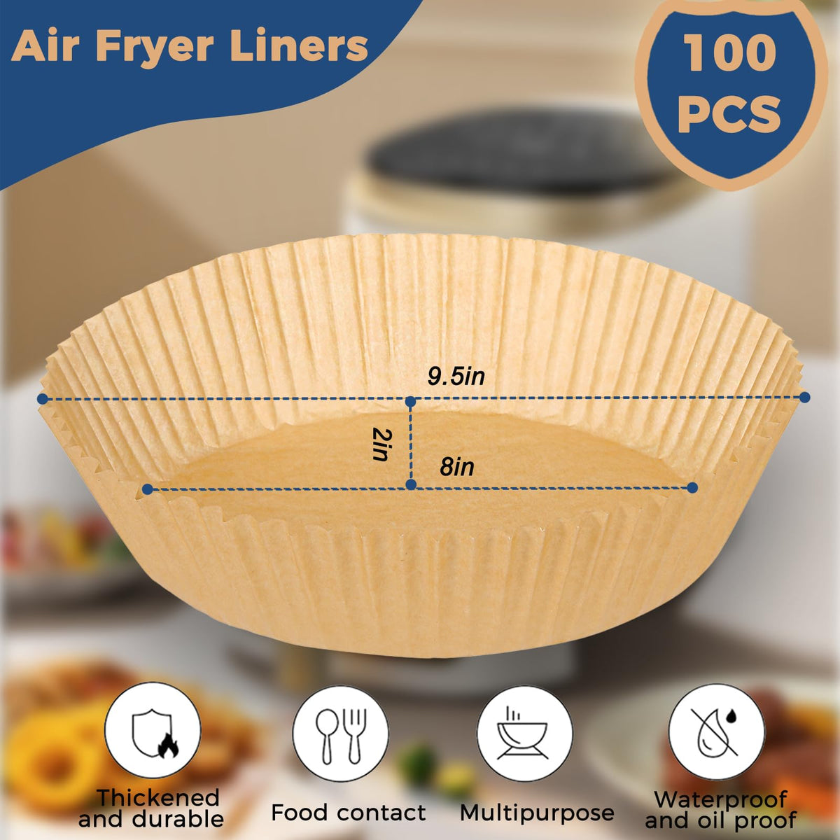 Foopama oilproof and waterproof liner keeps your air fryer clean.