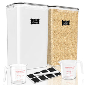 FOOYOO 2pc flour containers front view for pantry organization.