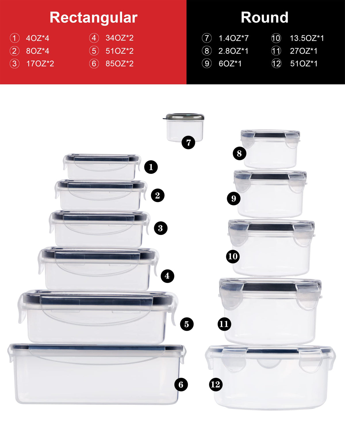 FOOYOO airtight lids close-up showing secure snap seal for freshness