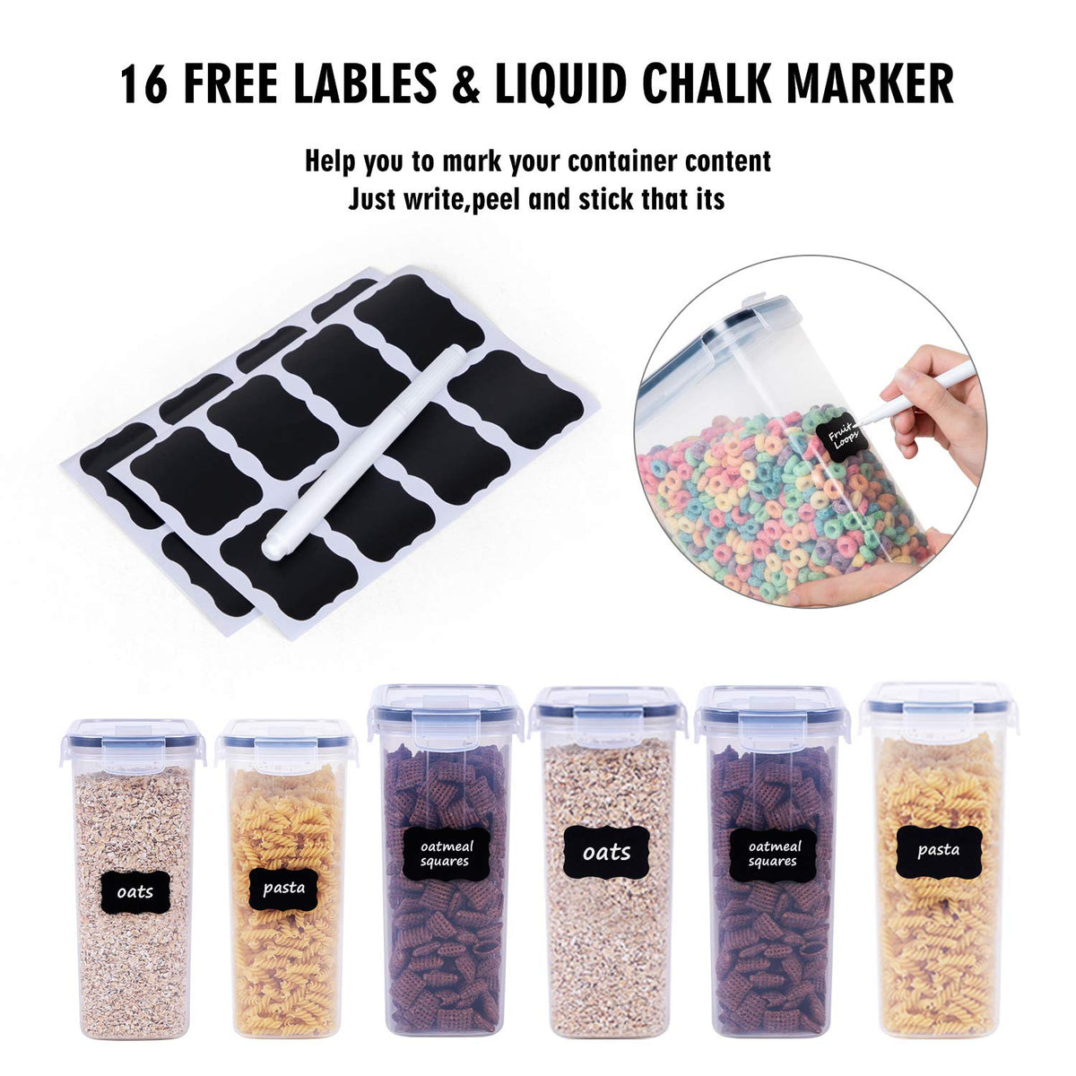 FOOYOO cereal container 4L with pour spout for easy portioning