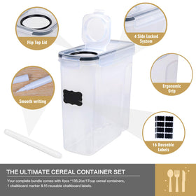 FOOYOO 4L labels and marker help you customize pantry organization.