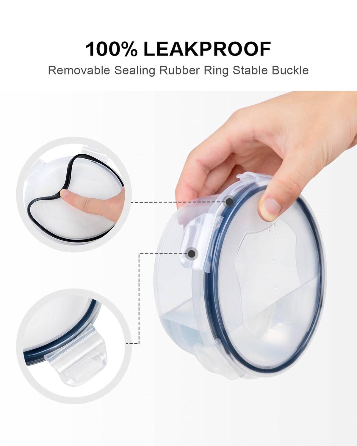 FOOYOO clear plastic lids and bodies offer quick visibility of contents.