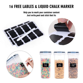 FOOYOO clear plastic container demonstrates easy visibility for checking cereals at a glance.