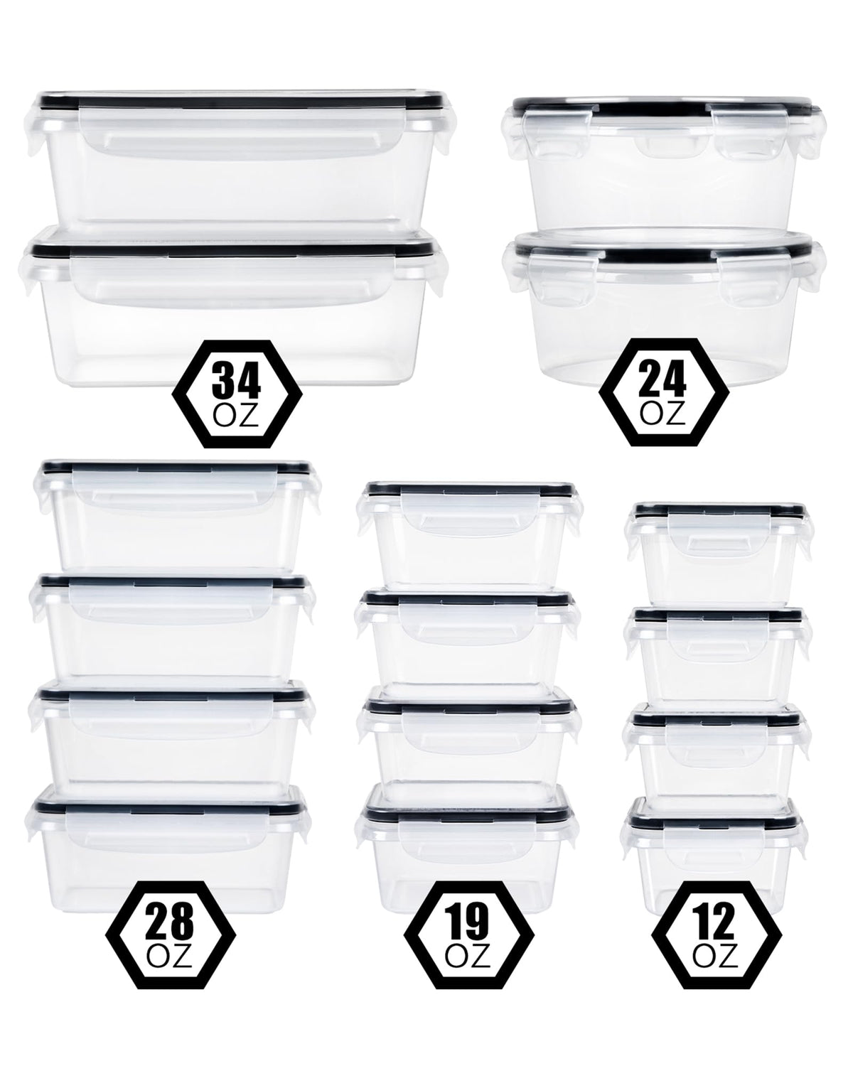 FOOYOO stackable containers save fridge space and simplify organization.