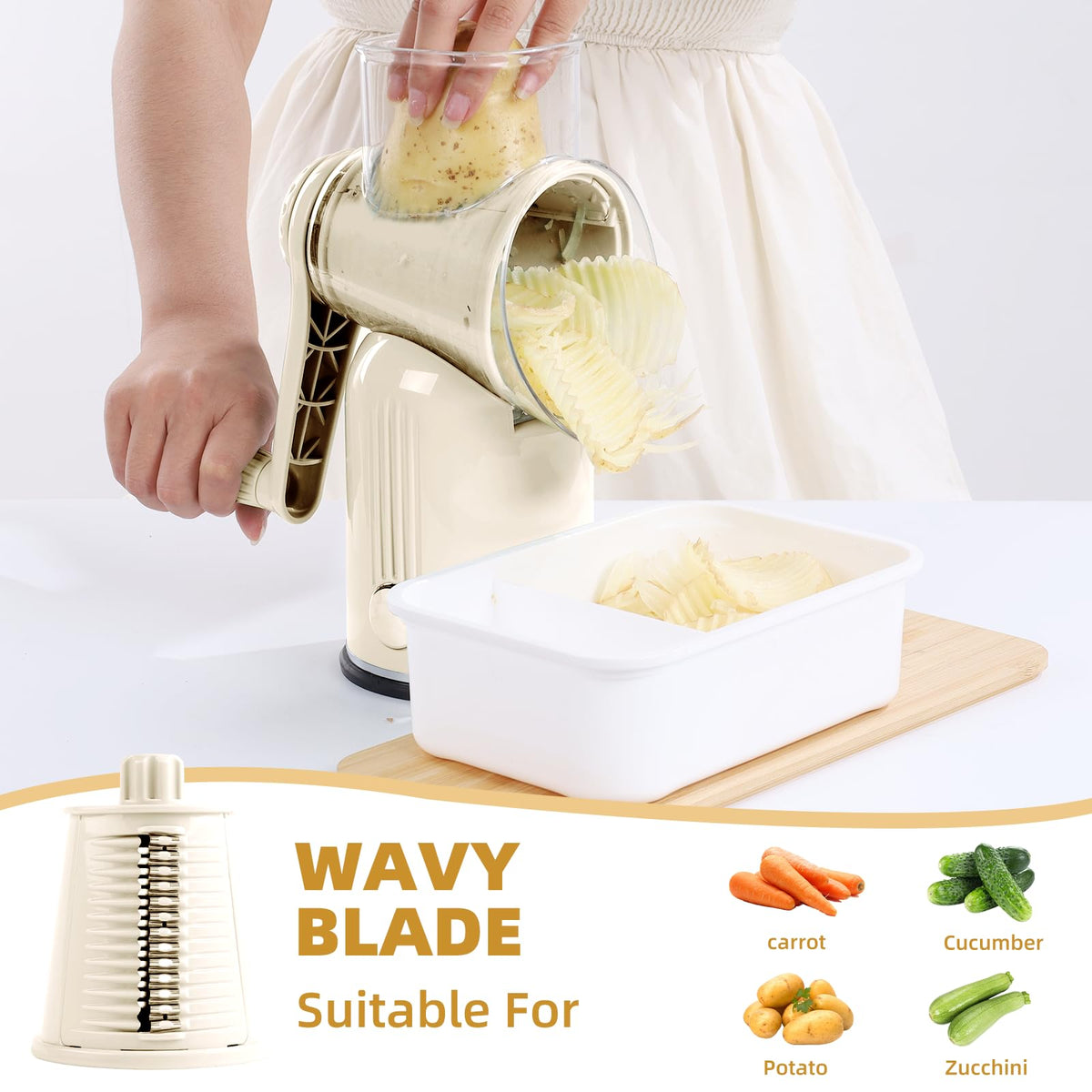 Fooyoubei wavy blade for textured cuts