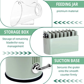 Fooyoubei grater on suction base, stable and safe during prep.