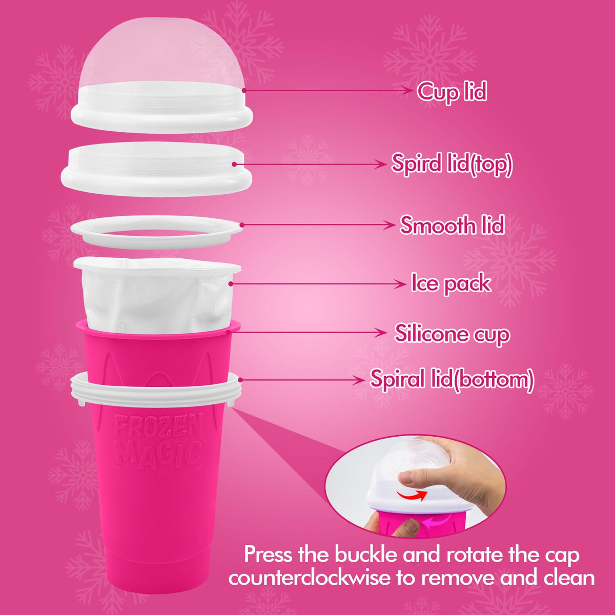 Filled Fopudy slushie cup 500ml before squeezing