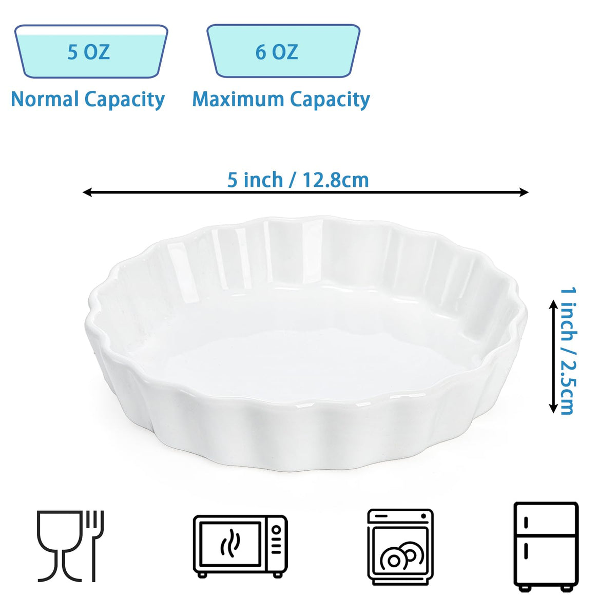 Foraineam 5-ounce ramekins offering precise portions for crème brûlée or individual desserts.
