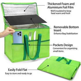 Foraineam cooler bags with zipper top, secure closure during delivery.