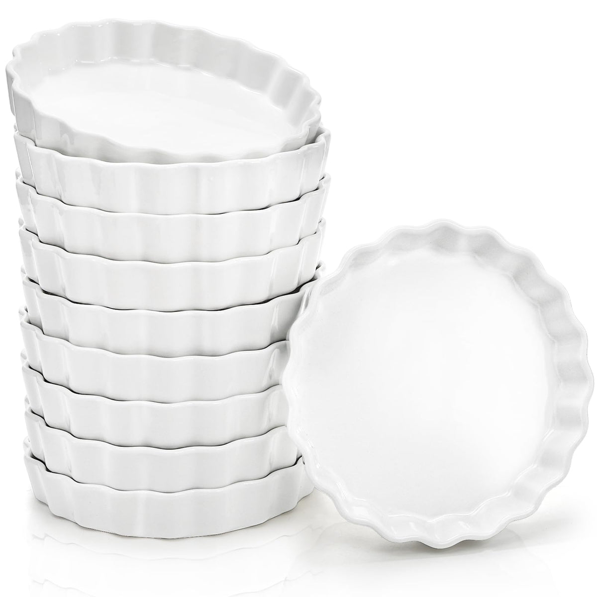 Foraineam dessert ramekins with fluted edges suitable for sauces and small desserts.