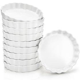 Foraineam dessert ramekins with fluted edges suitable for sauces and small desserts.