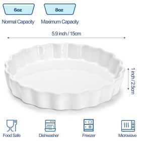 Foraineam porcelain quiche dishes with fluted rims ideal for savory bakes.