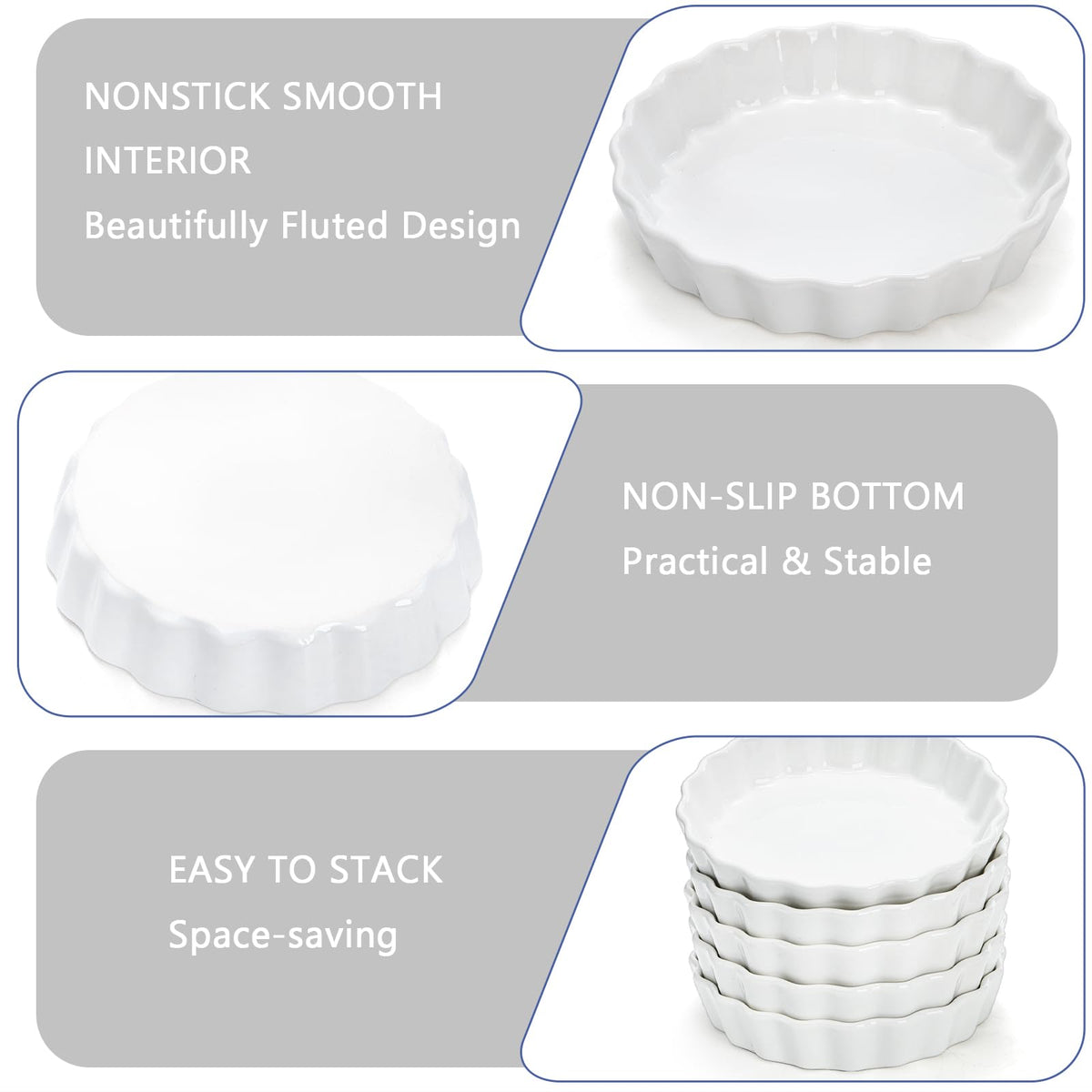 Foraineam soufflé-custard ramekin suited for airy desserts and savory bakes.