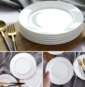 Foraineam stackable porcelain plates designed for compact storage and tidy cabinets.