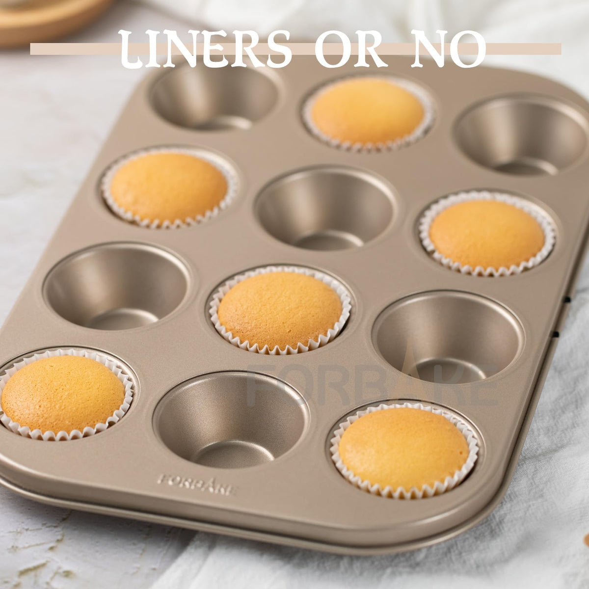 FORBAKE two-pans set enables baking 24 mini treats at once for gatherings.