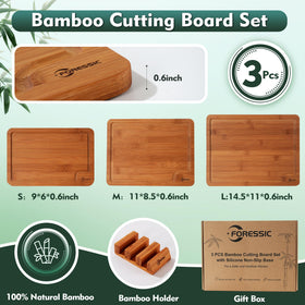 Foressic bamboo cutting board 11x8.5 medium for larger prep tasks.