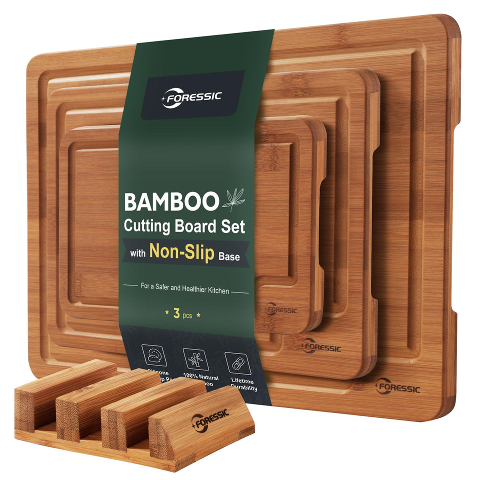 Foressic bamboo cutting board 9x6 small for quick veggie prep.