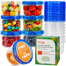 Forest Breathing 15-pack containers with lids ideal for portion-controlled meals.