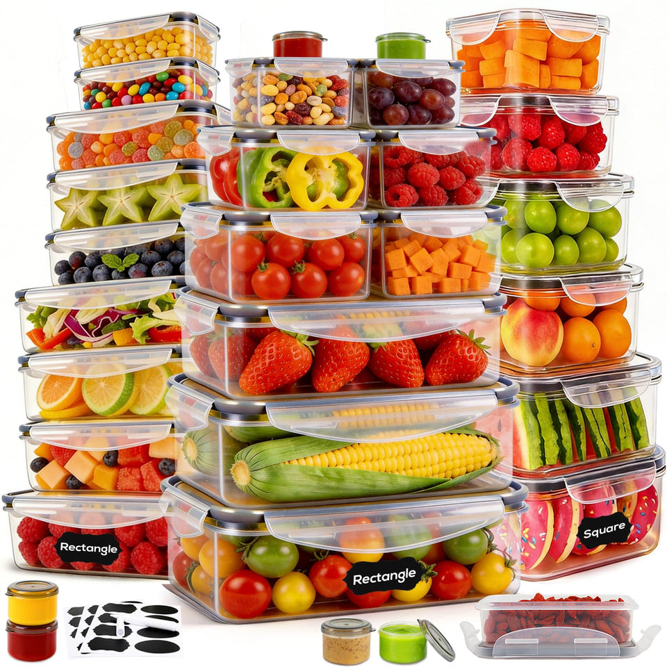 Forest Breathing 62-piece container set with lids for organized meal prep