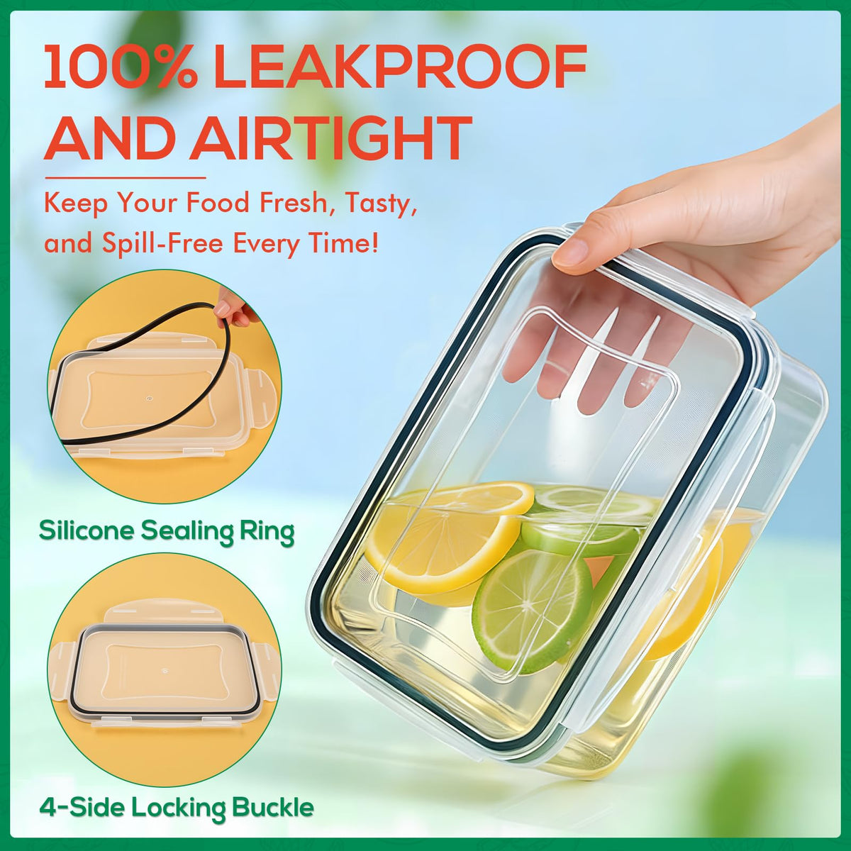 Forest Breathing airtight lid locking system ensures a secure seal