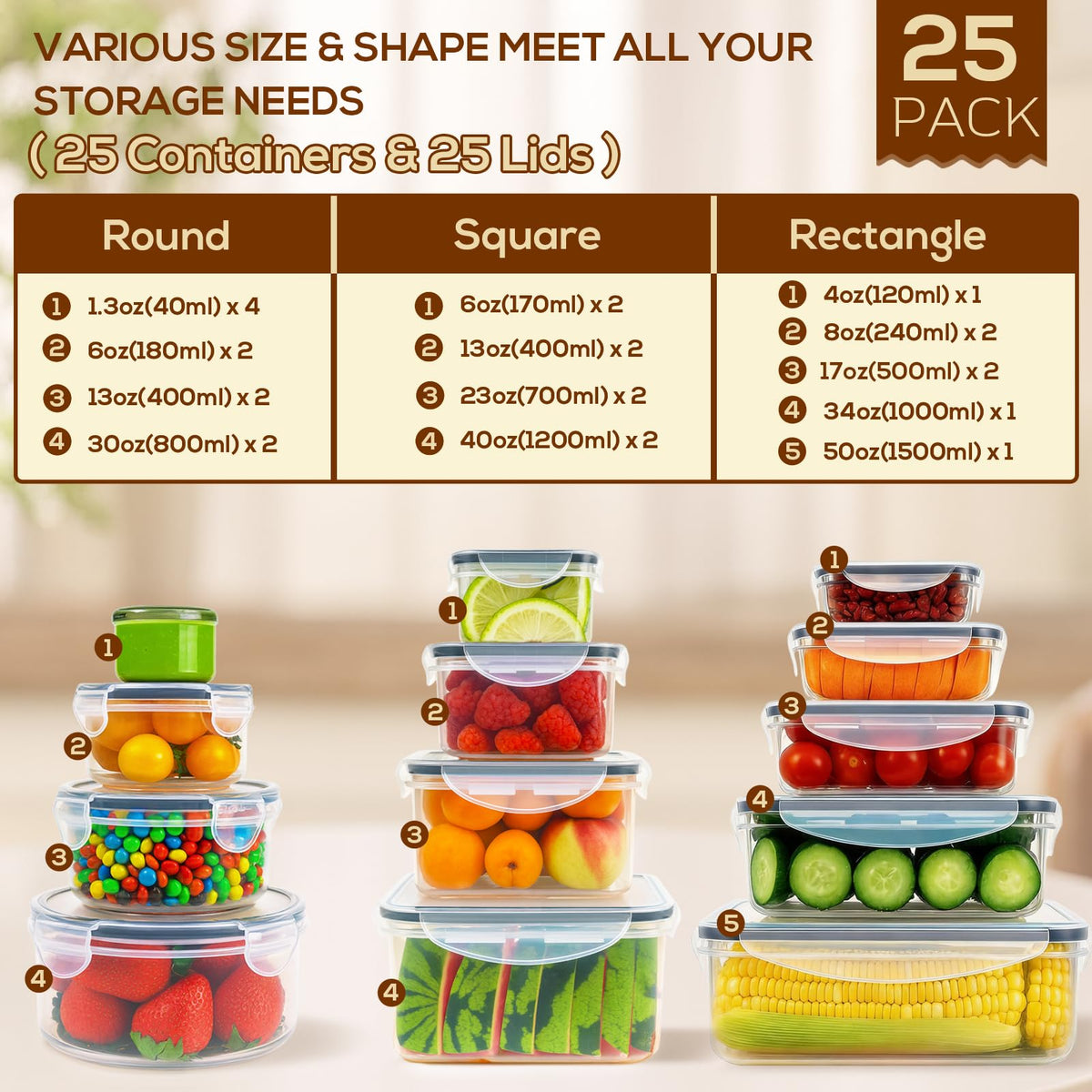 Forest Breathing airtight four-clip lids with silicone gasket preserve freshness