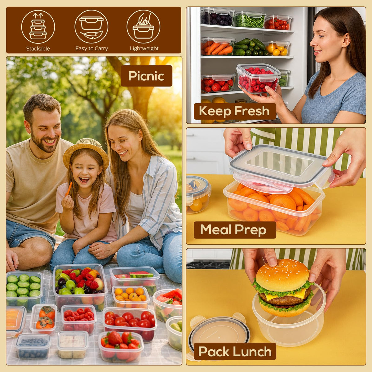 Forest Breathing clear storage bowls for organized leftovers