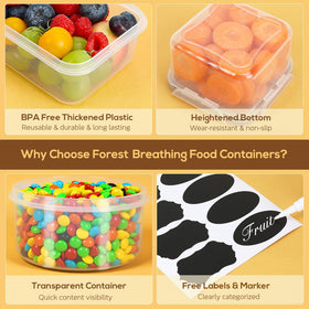 Forest Breathing freezer and dishwasher-safe containers for easy cleanup