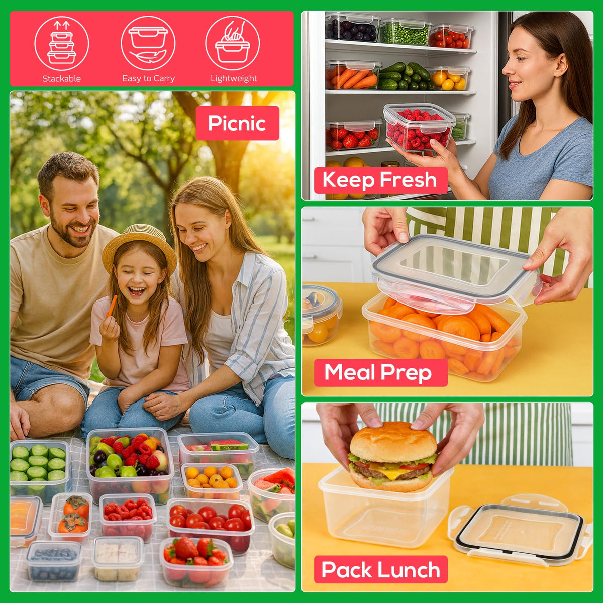 Forest Breathing microwave-safe base containers for reheating without lids