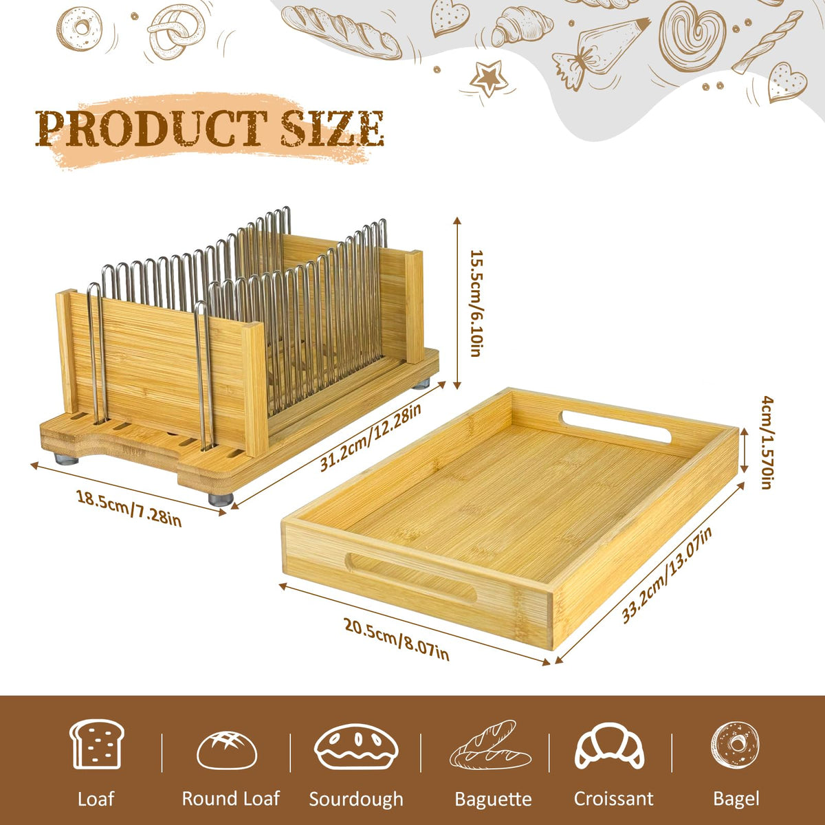 Forest Manor Slicer non-slip feet keep bread stable during cutting.