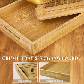 Forest Manor Bamboo Slicer mineral oil coated surface ensures safe contact with bread.