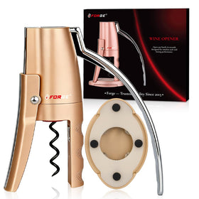 Forge compact vertical lever corkscrew bottle opening for quick uncorking