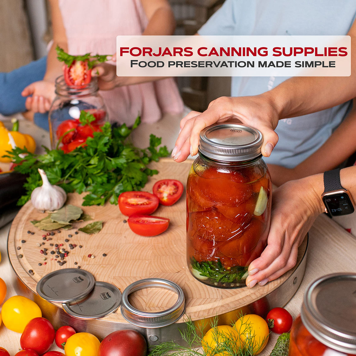 FORJARS metal lids 3-4in deliver rustproof, durable canning performance.