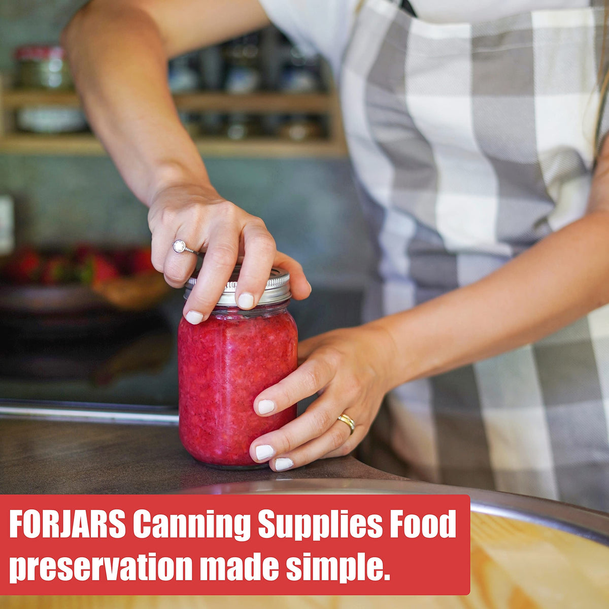 FORJARS silicone seal on lids provides BPA-free airtight preservation