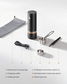 FORLIM 80-step grind dial enables precise espresso or pour-over.