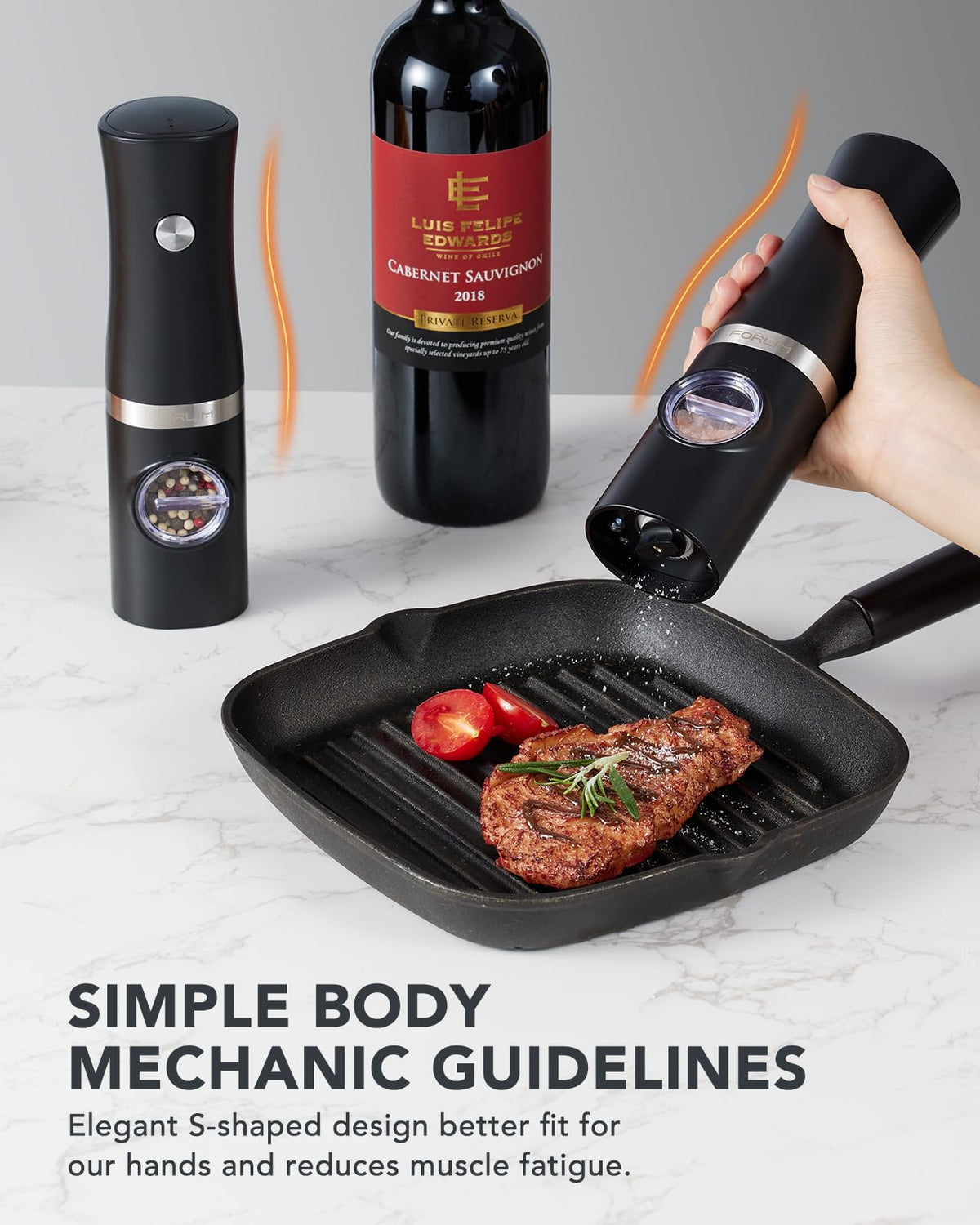 FORLIM adjustable coarseness knob enabling precise grind size.