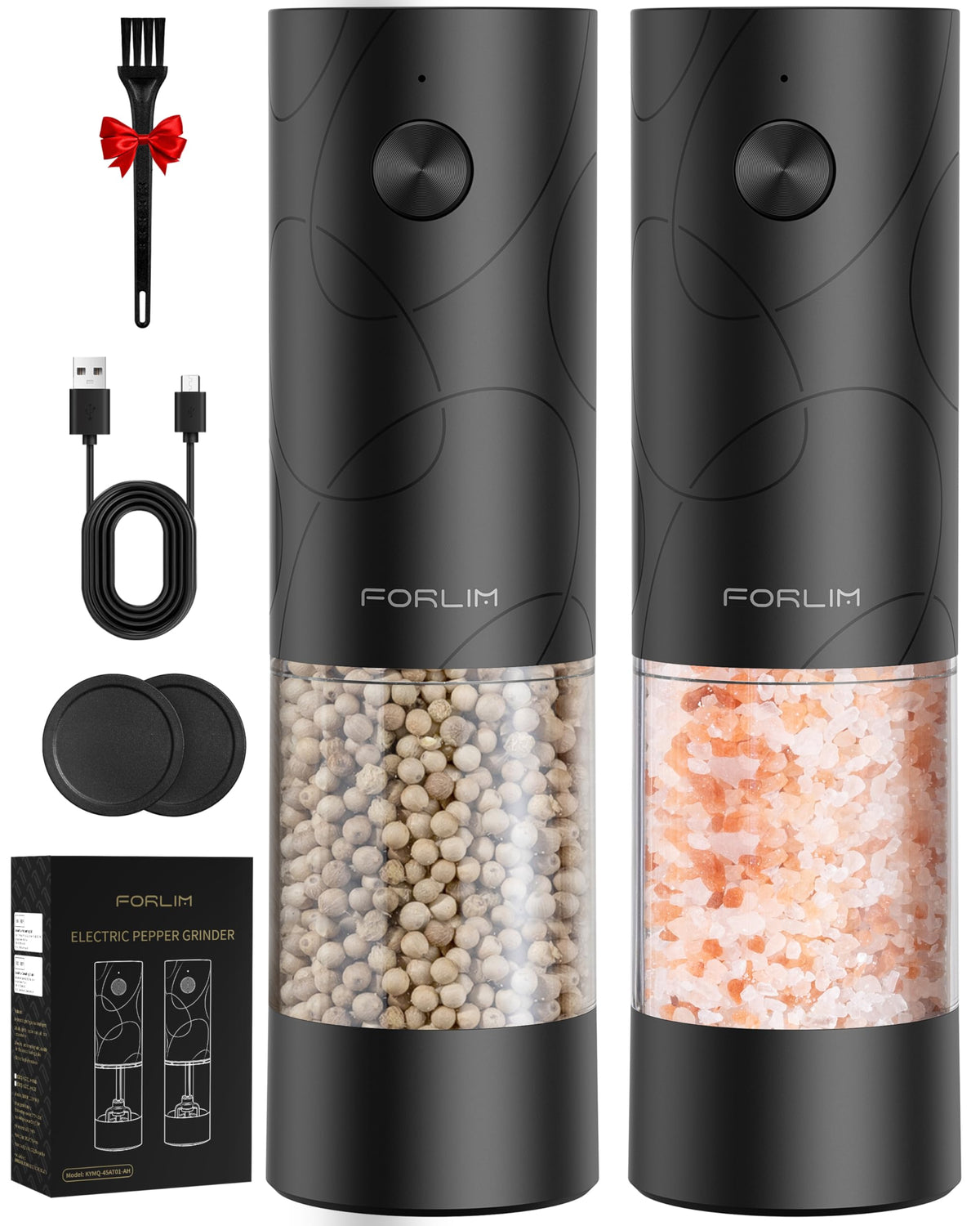 FORLIM electric grinder with USB charging for quick, cordless seasoning